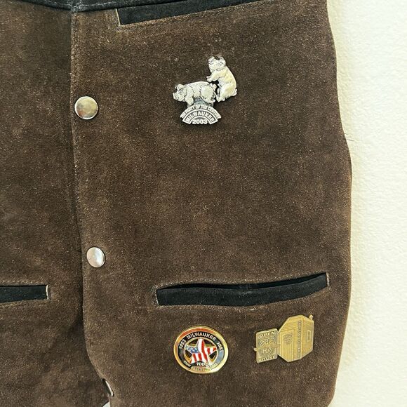 Harley Davidson Women’s Suede Leather Vest Sz Xs With Pin Collection Modified - Picture 4 of 10